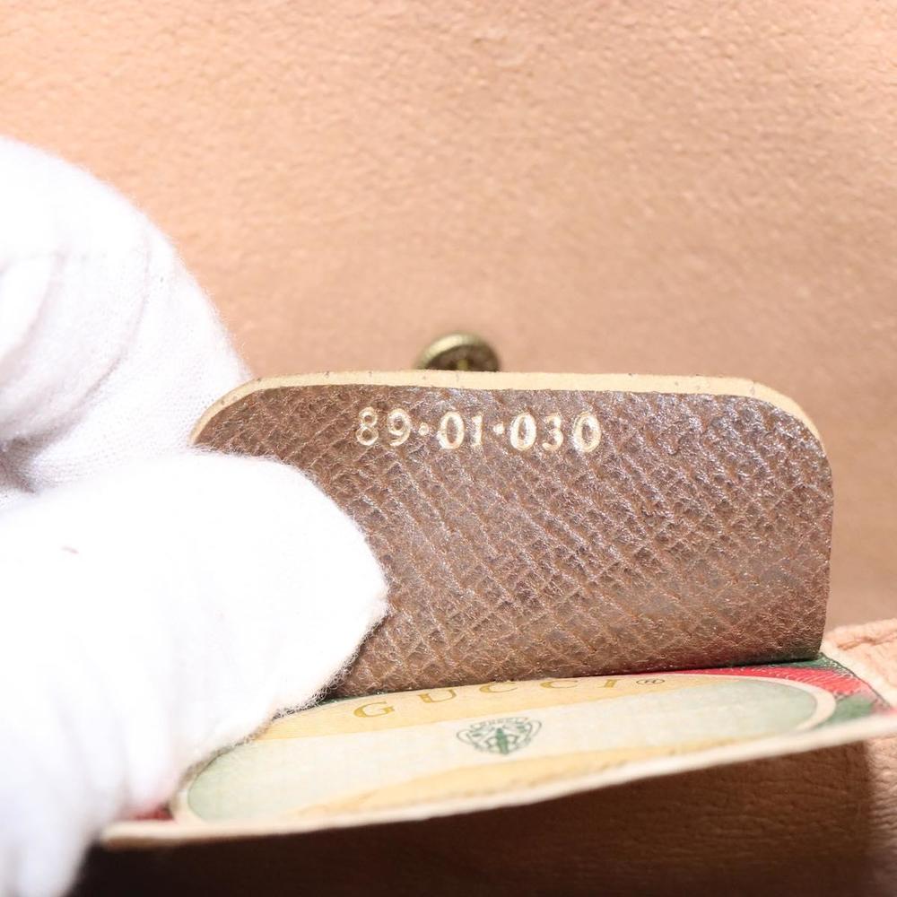 GUCCI GG Supreme Web Sherry Line Clutch Bag PVC Beige Gold 89 01 030 Auth 133273 - Picture 12 of 16